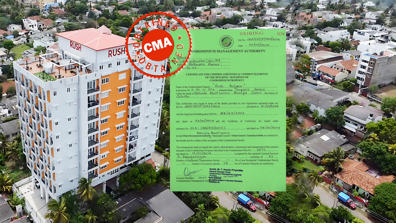 Rush Reliance Becomes Officially CMA Certified: A Landmark for Luxury Apartments in Mount Lavinia